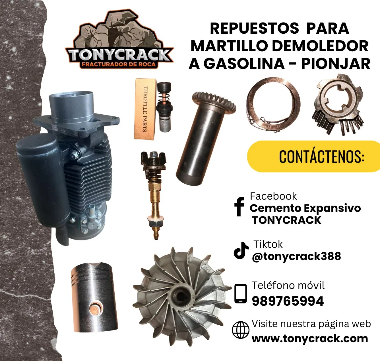 Repuesto para martillo demoledor a gasolina - Pionjar